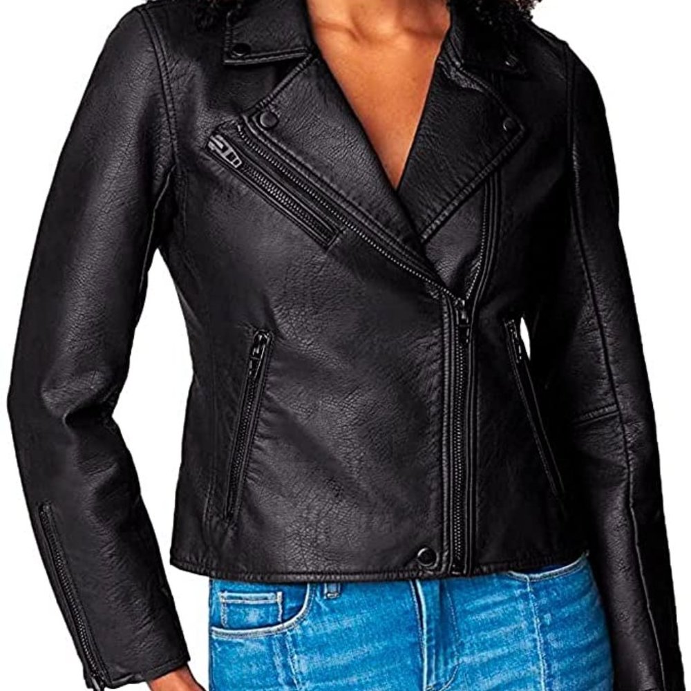 NWOT Blank NYC Vegan Leather Moto Jacket Onyx Black